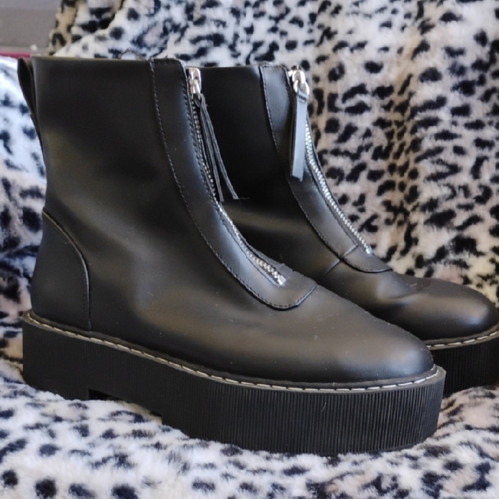 Black Platform Ankle Boots